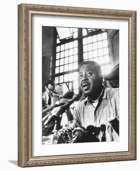 Rev. Ralph Abernathy, Leader of the 'Poor Peoples Campaign' Held a Press Conference from Jail-null-Framed Premium Photographic Print