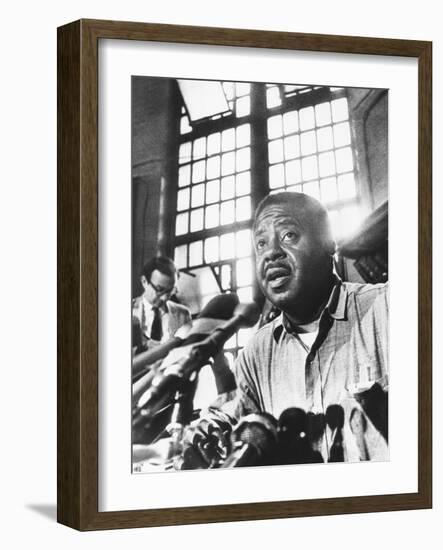 Rev. Ralph Abernathy, Leader of the 'Poor Peoples Campaign' Held a Press Conference from Jail-null-Framed Premium Photographic Print