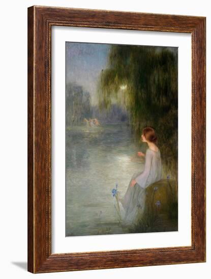 Reve - Dream - Peinture De Joan Brull (1863-1912) - C. 1905 - Oil on Canvas - Symbolisme - 200X141-Joan Brull-Framed Giclee Print