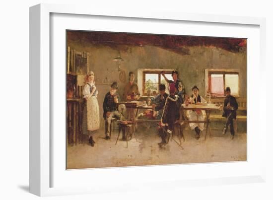 Revellers in a Pub, 1888-Simon Hollosy-Framed Giclee Print