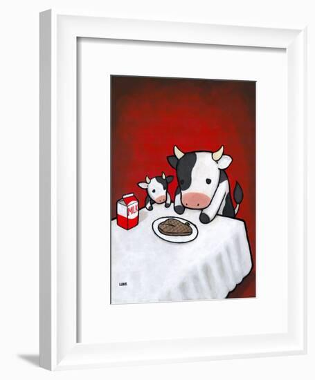 Revenge Is A Dish (Cow)-Luke Chueh-Framed Art Print