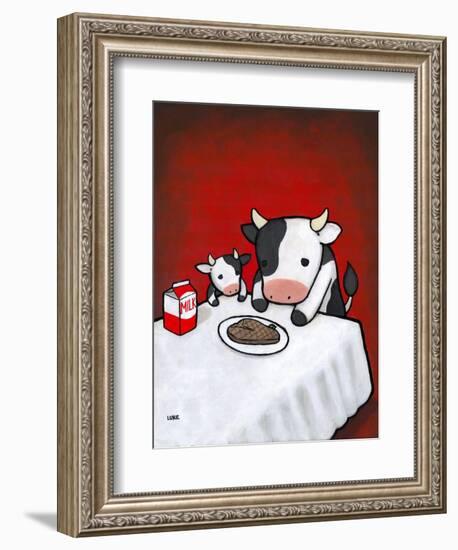 Revenge Is a Dish (Cow)-Luke Chueh-Framed Art Print