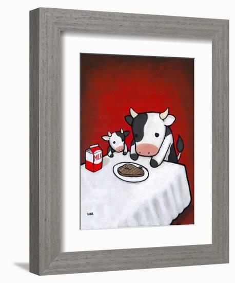 Revenge Is a Dish (Cow)-Luke Chueh-Framed Art Print