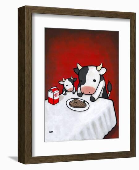 Revenge Is a Dish (Cow)-Luke Chueh-Framed Art Print