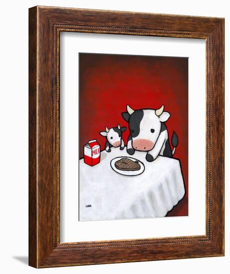 Revenge Is a Dish (Cow)-Luke Chueh-Framed Art Print