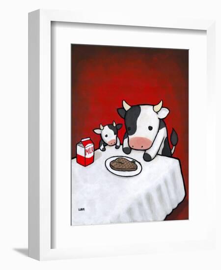 Revenge Is a Dish (Cow)-Luke Chueh-Framed Art Print