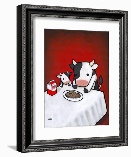 Revenge Is a Dish (Cow)-Luke Chueh-Framed Art Print