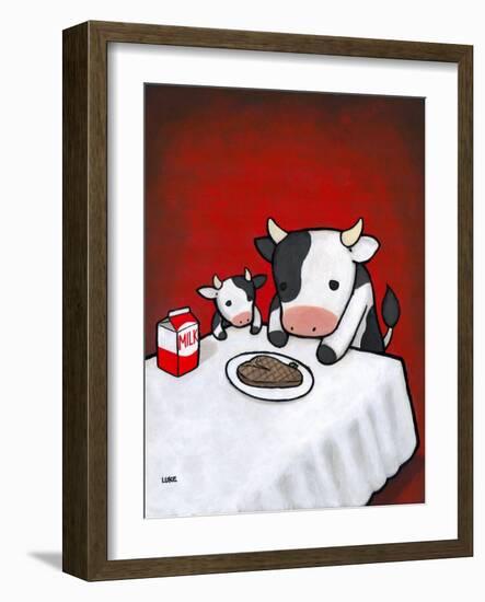 Revenge Is a Dish (Cow)-Luke Chueh-Framed Art Print