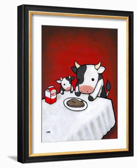 Revenge Is a Dish (Cow)-Luke Chueh-Framed Art Print