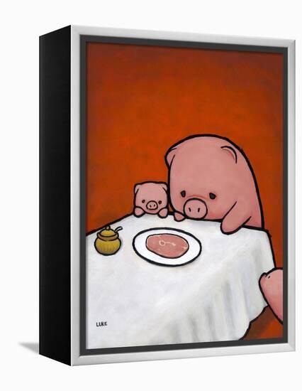 Revenge Is a Dish (Pig)-Luke Chueh-Framed Stretched Canvas