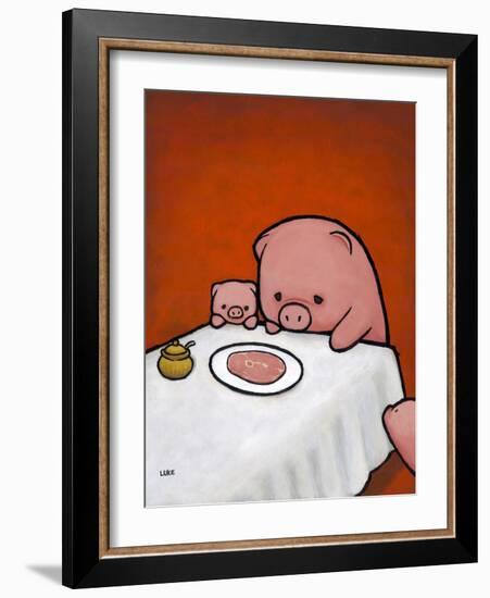 Revenge Is a Dish (Pig)-Luke Chueh-Framed Art Print