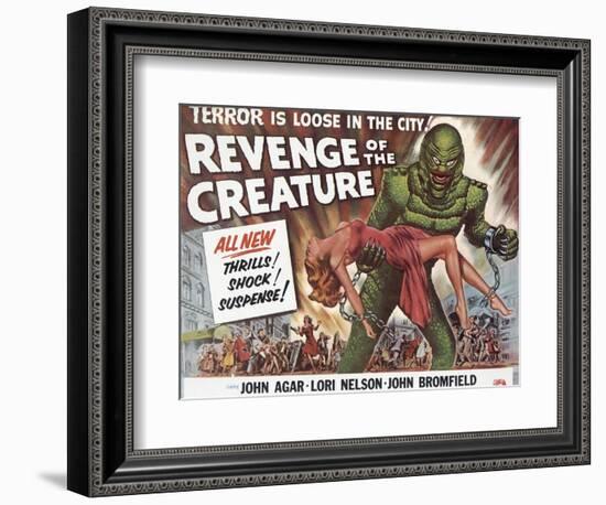 Revenge of the Creature, UK Movie Poster, 1955-null-Framed Art Print