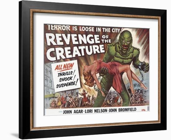 Revenge of the Creature, UK Movie Poster, 1955-null-Framed Art Print