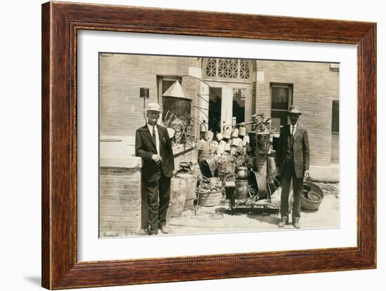 Revenue Men with Confiscated Stills-null-Framed Art Print