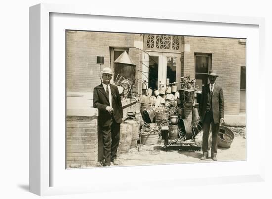 Revenue Men with Confiscated Stills-null-Framed Art Print