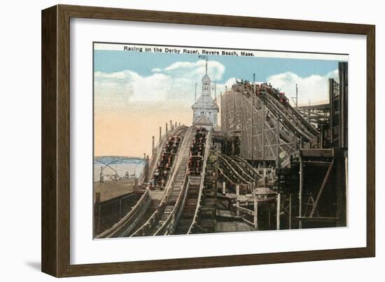 Revere Beach, Massachusetts - View of Derby Racer-Lantern Press-Framed Art Print