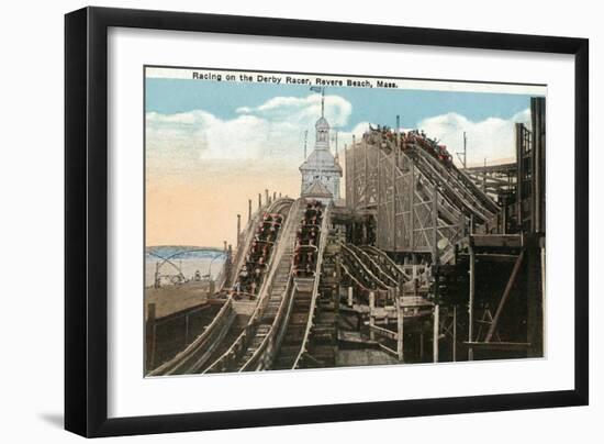 Revere Beach, Massachusetts - View of Derby Racer-Lantern Press-Framed Art Print