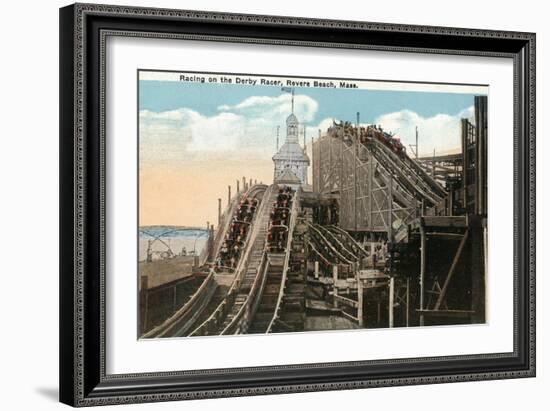 Revere Beach, Massachusetts - View of Derby Racer-Lantern Press-Framed Art Print