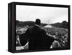 Reverend Martin Luther King Jr. Speaking at 'Prayer Pilgrimage for Freedom' at Lincoln Memorial-Paul Schutzer-Framed Premier Image Canvas