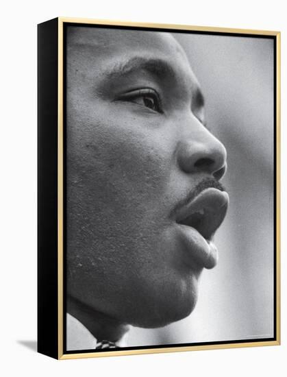 Reverend Martin Luther King Jr. Speaking at Prayer Pilgrimage for Freedom'-Paul Schutzer-Framed Premier Image Canvas