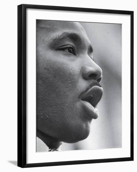 Reverend Martin Luther King Jr. Speaking at Prayer Pilgrimage for Freedom'-Paul Schutzer-Framed Premium Photographic Print