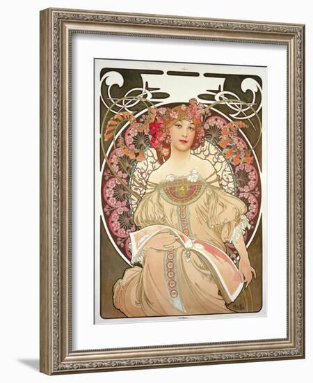 Reverie, 1897-Alphonse Mucha-Framed Giclee Print