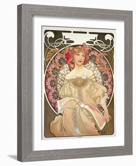 Reverie, 1897-Alphonse Mucha-Framed Giclee Print