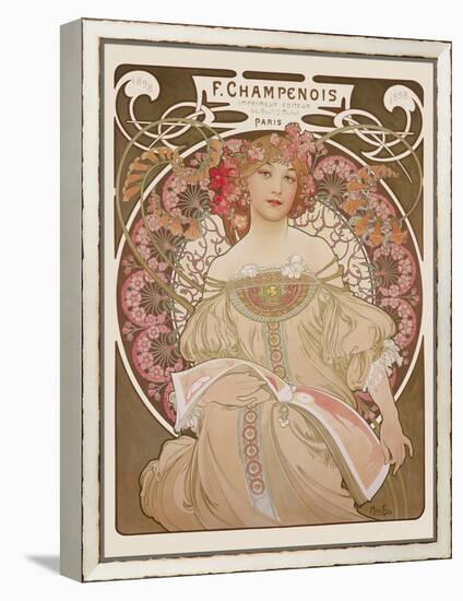 Reverie, c.1897-Alphonse Mucha-Framed Stretched Canvas