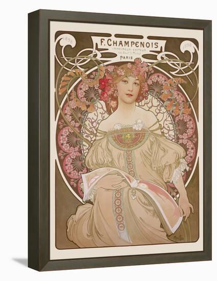 Reverie, c.1897-Alphonse Mucha-Framed Stretched Canvas