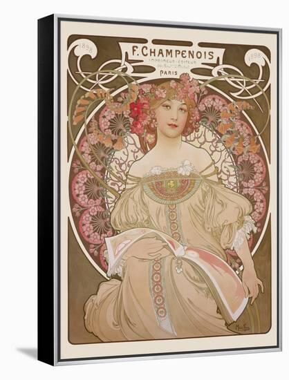 Reverie, c.1897-Alphonse Mucha-Framed Stretched Canvas