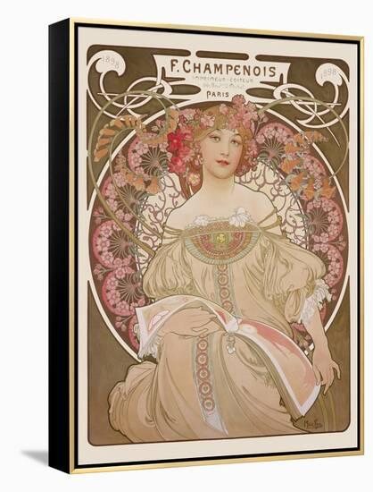 Reverie, c.1897-Alphonse Mucha-Framed Stretched Canvas