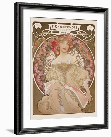 Reverie, c.1897-Alphonse Mucha-Framed Premium Giclee Print