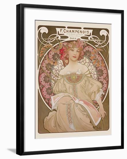 Reverie, c.1897-Alphonse Mucha-Framed Premium Giclee Print