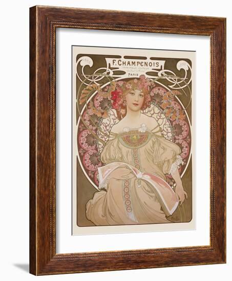 Reverie, c.1897-Alphonse Mucha-Framed Premium Giclee Print