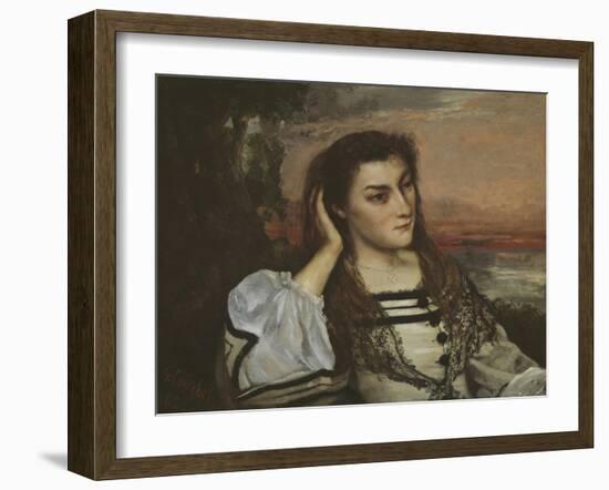 Rêverie (Portrait of Gabrielle Borreau), 1862-Gustave Courbet-Framed Giclee Print