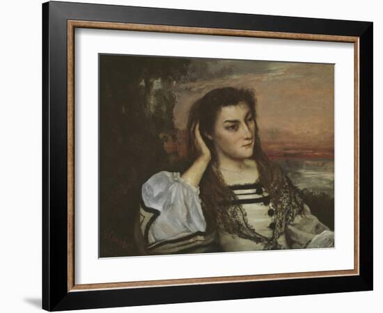 Rêverie (Portrait of Gabrielle Borreau), 1862-Gustave Courbet-Framed Giclee Print