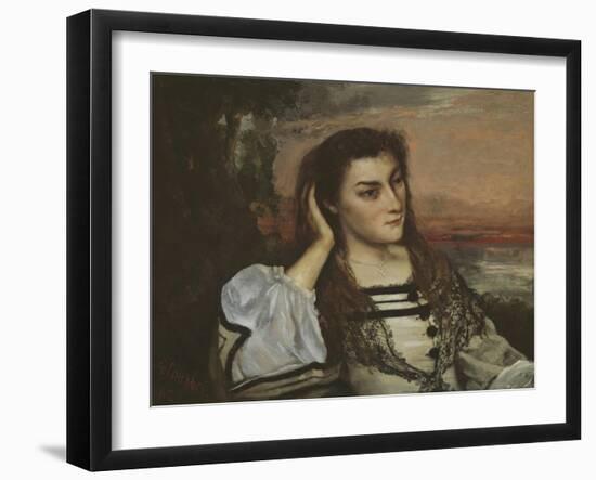 Rêverie (Portrait of Gabrielle Borreau), 1862-Gustave Courbet-Framed Giclee Print