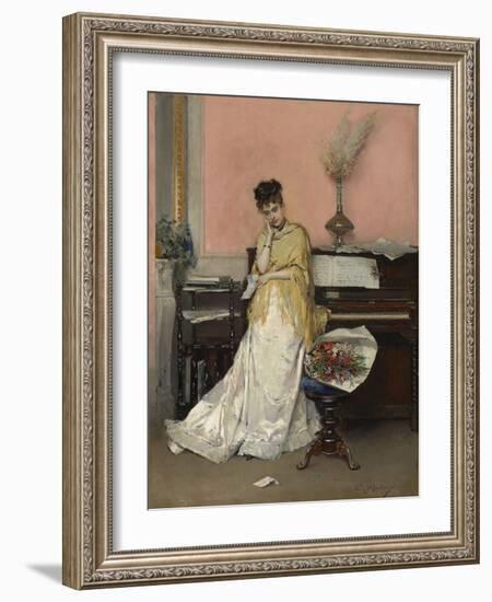 Reverie - the Letter, 1870S (Oil on Panel)-Raimundo De Madrazo Y Garreta-Framed Giclee Print