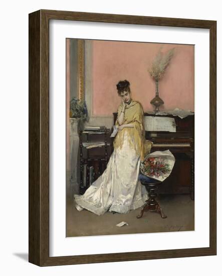 Reverie - the Letter, 1870S (Oil on Panel)-Raimundo De Madrazo Y Garreta-Framed Giclee Print