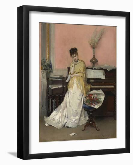 Reverie - the Letter, 1870S (Oil on Panel)-Raimundo De Madrazo Y Garreta-Framed Giclee Print