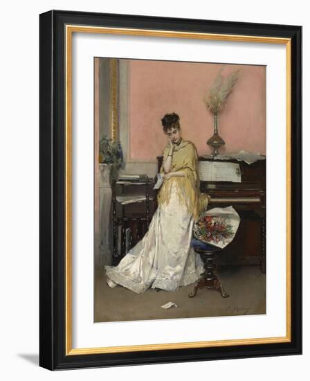 Reverie - the Letter, 1870S (Oil on Panel)-Raimundo De Madrazo Y Garreta-Framed Giclee Print