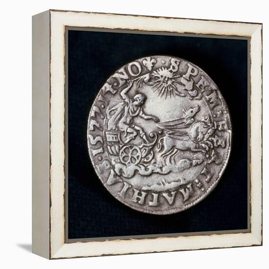 Reverse of a Medal Commemorating the Bright Comet of 1577-null-Framed Premier Image Canvas