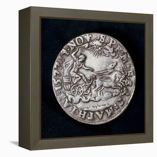 Reverse of a Medal Commemorating the Bright Comet of 1577-null-Framed Premier Image Canvas