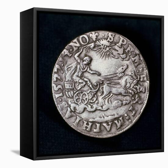 Reverse of a Medal Commemorating the Bright Comet of 1577-null-Framed Premier Image Canvas