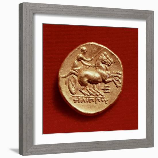 Reverse of a Stater of Philip II of Macedonia Depicting a Charioteer, 356-336 BC-null-Framed Giclee Print