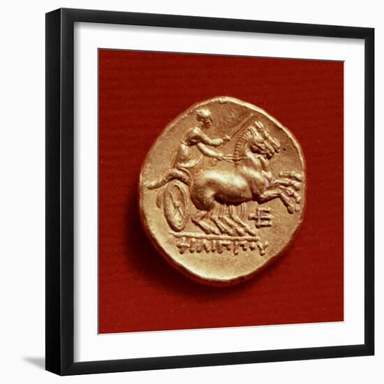 Reverse of a Stater of Philip II of Macedonia Depicting a Charioteer, 356-336 BC-null-Framed Giclee Print