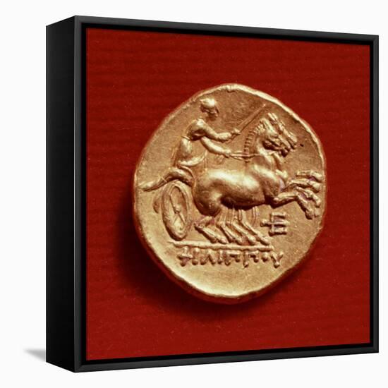 Reverse of a Stater of Philip II of Macedonia Depicting a Charioteer, 356-336 BC-null-Framed Premier Image Canvas