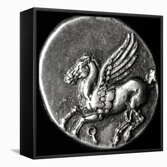 Reverse Side of a Coin Depicting Pegasus, from Corinth, 700-300 BC-null-Framed Premier Image Canvas