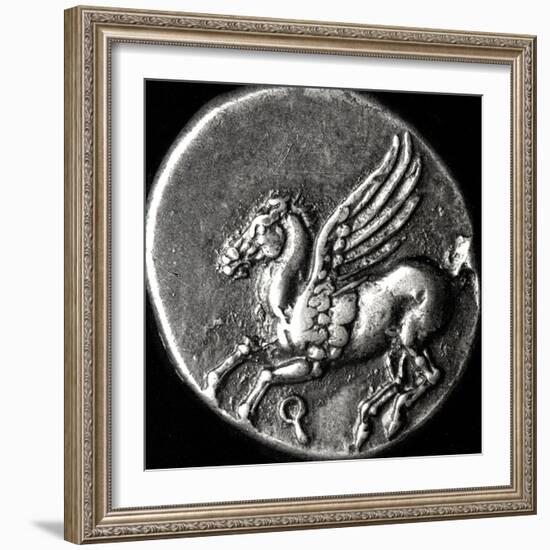 Reverse Side of a Coin Depicting Pegasus, from Corinth, 700-300 BC-null-Framed Giclee Print