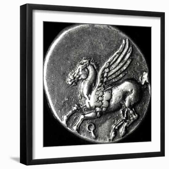 Reverse Side of a Coin Depicting Pegasus, from Corinth, 700-300 BC-null-Framed Giclee Print